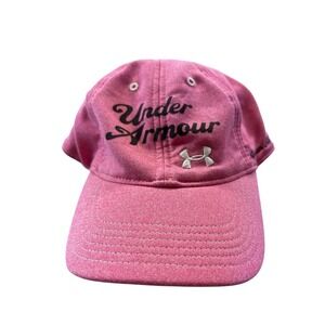 Under Armour UA Adjustable Baseball Cap Hat Women Sports Athletic Logo Pink Navy